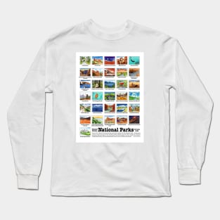 US National Parks, A-H, Watercolors Long Sleeve T-Shirt